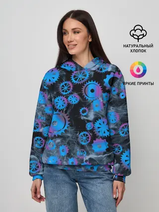 Женское худи / механизм и дым, стимпанк