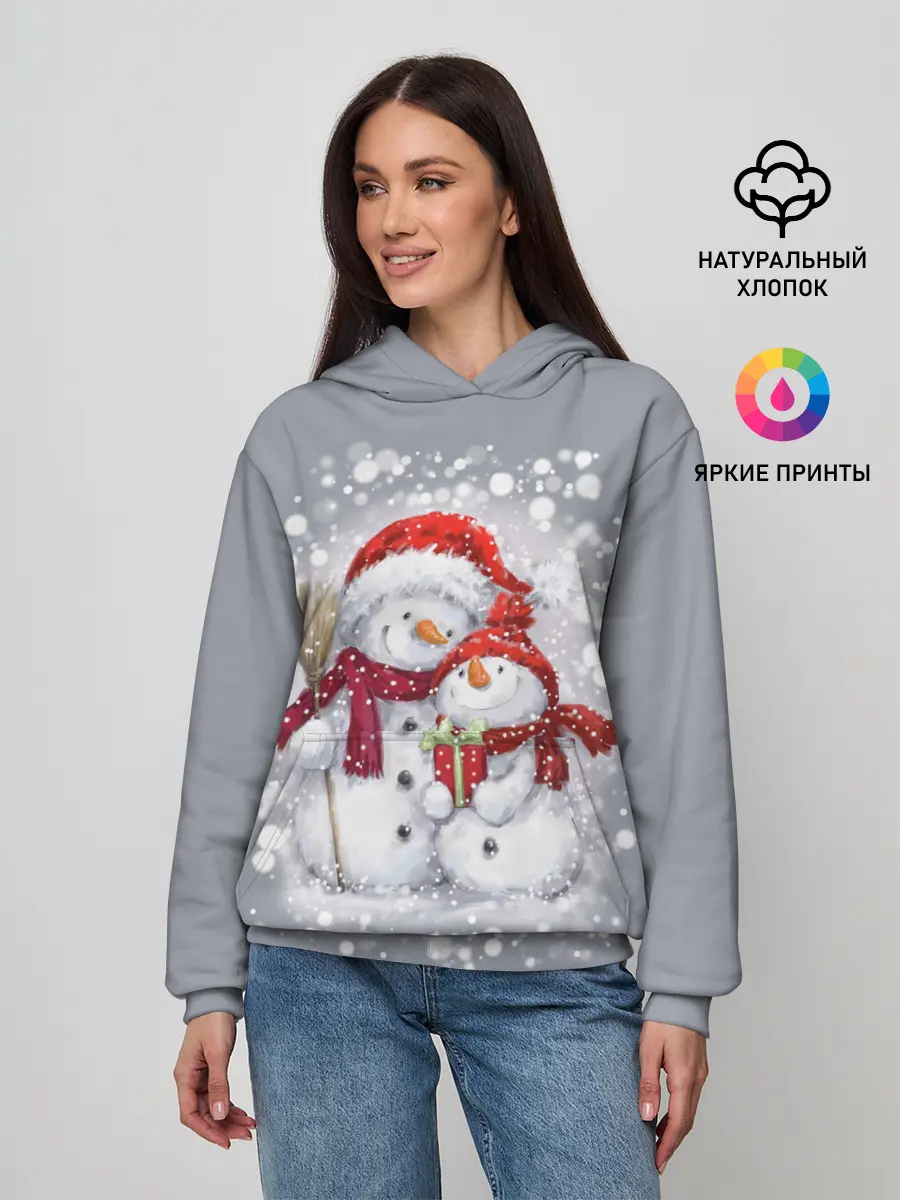 Женское худи / Два снеговика