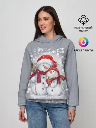 Женское худи / Два снеговика