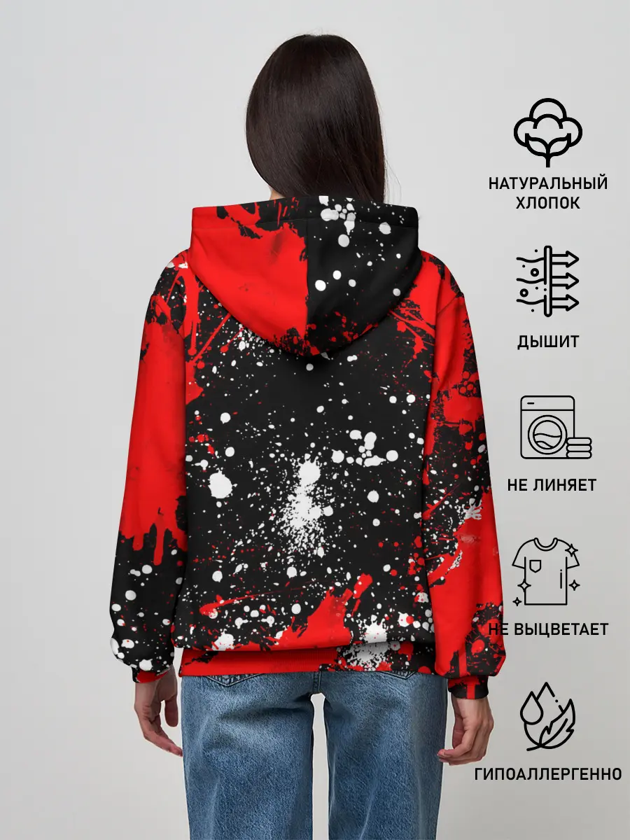 Женское худи / Free Fire: Брызги и капли красок.