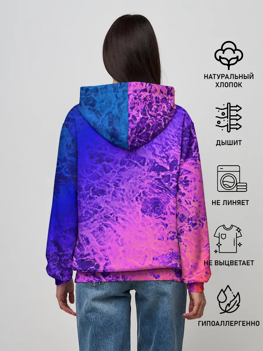 Женское худи / Абстрактный пурпурно-синий