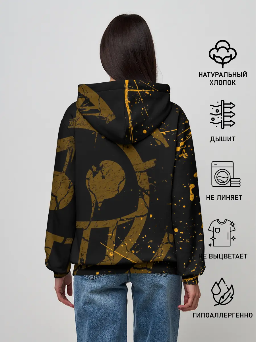 Женское худи / ВАН ПИС ПИРАТЫ ЖЁЛТЫЙ ЛОГО