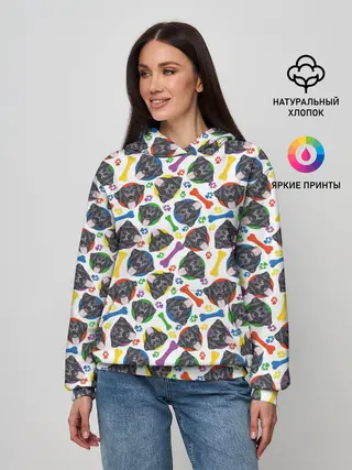 Женское худи / Чёрный Лабрадор