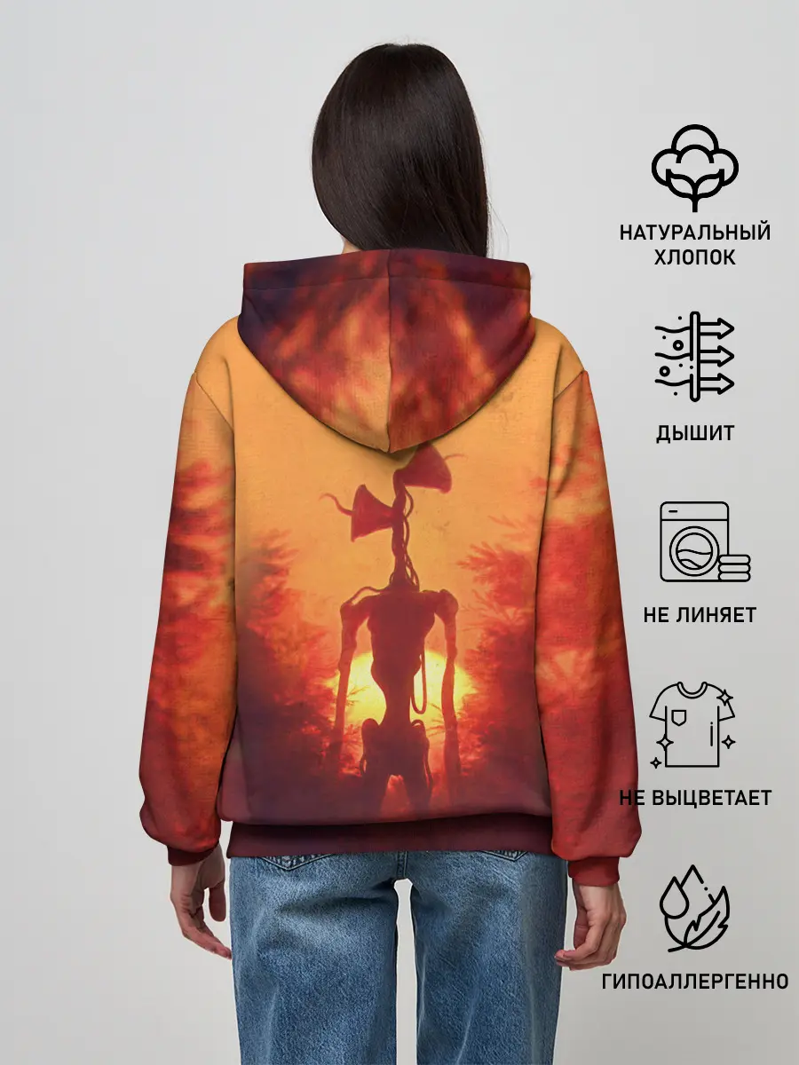 Женское худи / СИРЕНОГОЛОВЫЙ НА ЗАКАТЕ