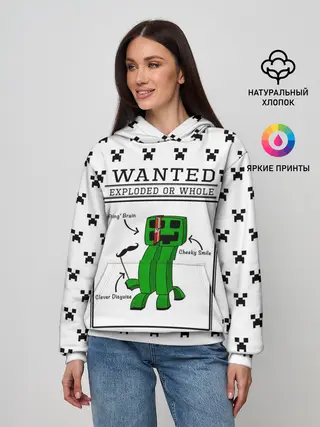 Женское худи / Внутреннее строение Крипера | Minecraft