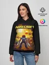 Женское худи / Стив против огненных Гаст | Minecraft
