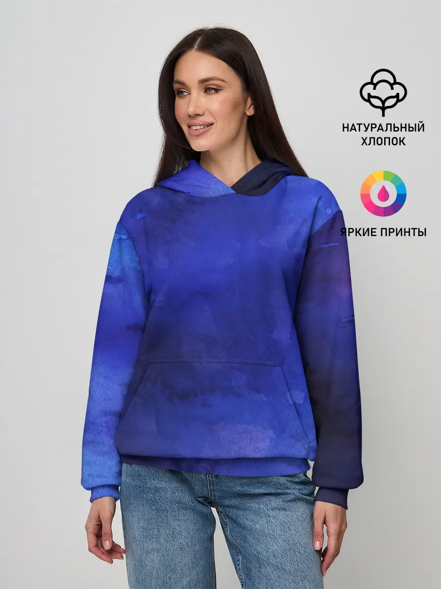Женское худи / Синее размытие