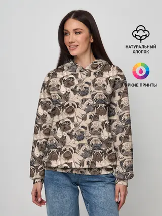 Женское худи / Мопсы