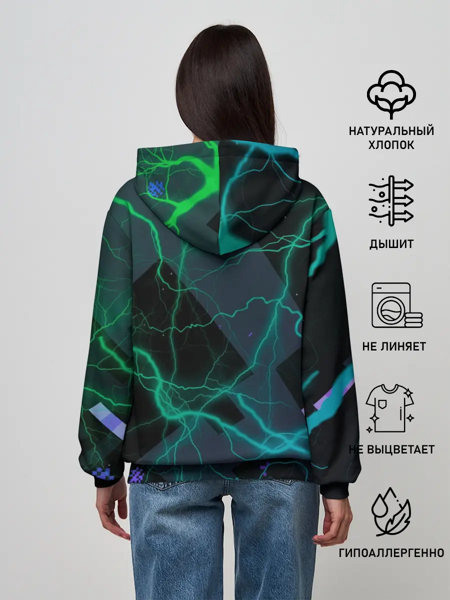 Женское худи / Молнии Майнкрафт