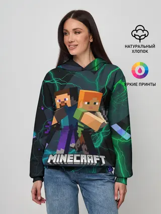 Женское худи / Молнии Майнкрафт