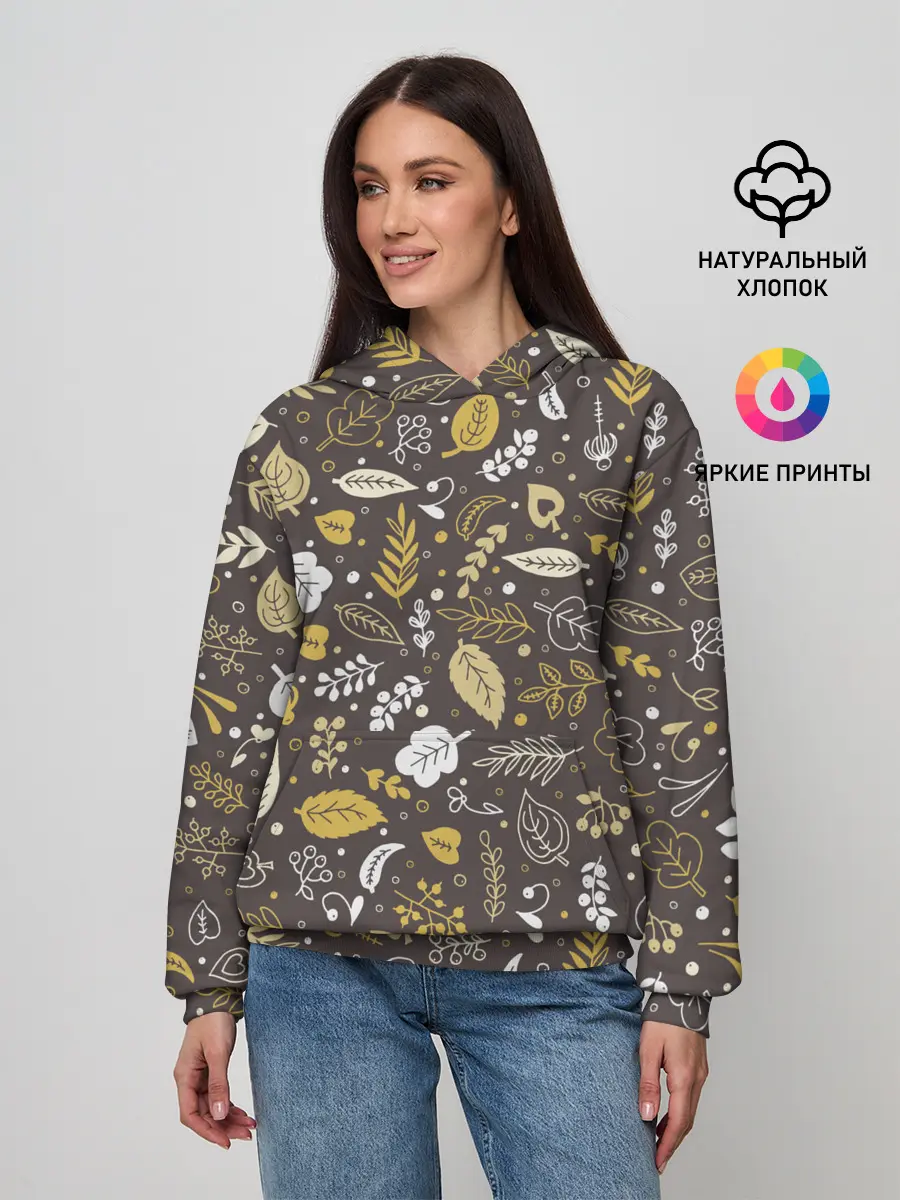 Женское худи / Осенние листья и ягодки