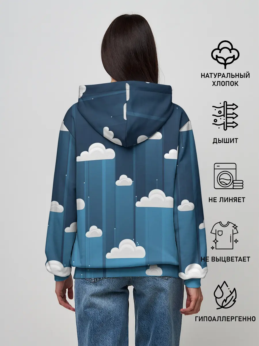 Женское худи / Облака в очереди