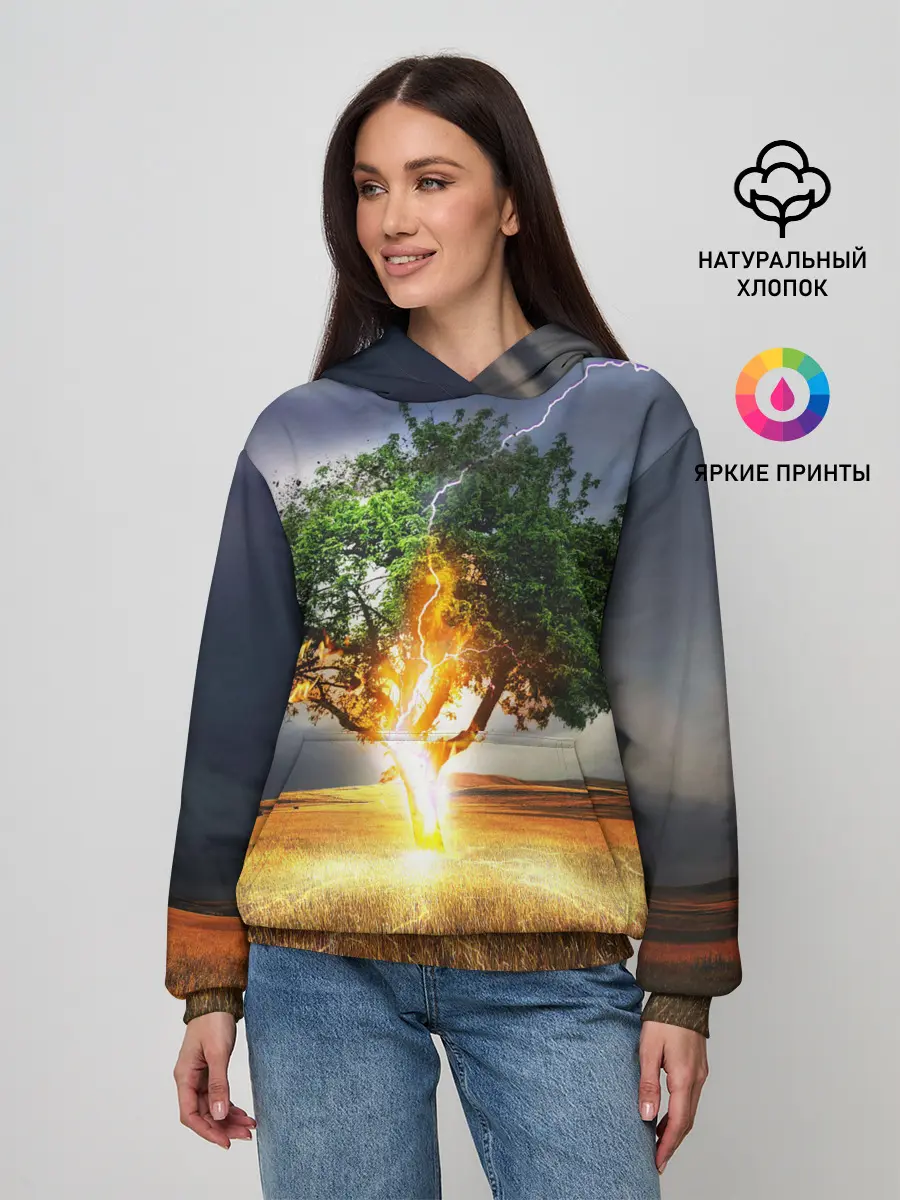 Женское худи / Удар молнией
