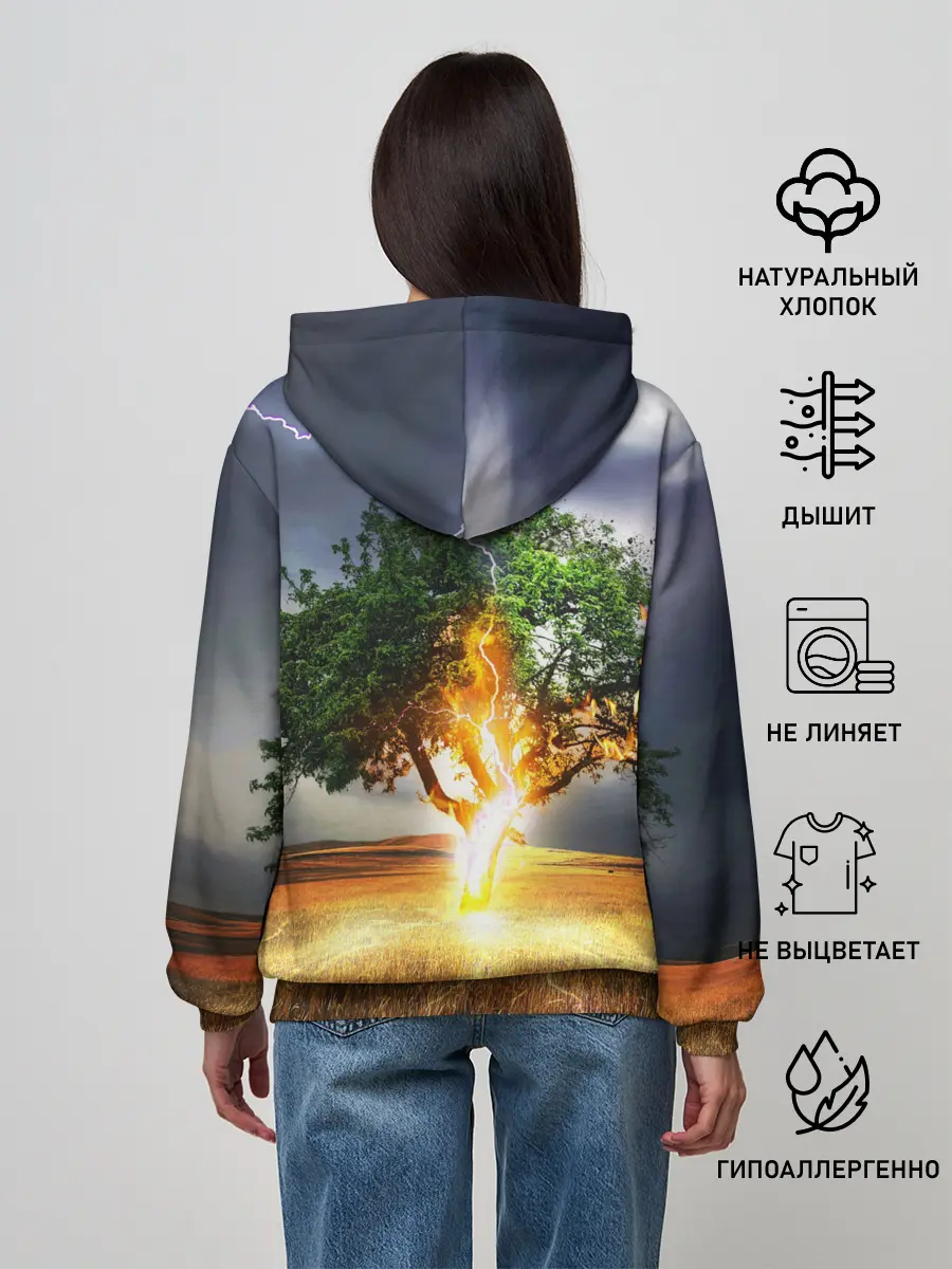 Женское худи / Удар молнией