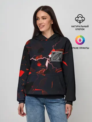 Женское худи / DOTA 2 | 3D плиты и молния