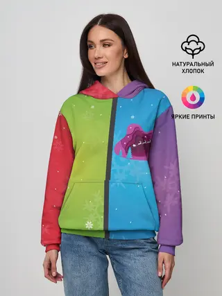 Женское худи / Цветное рождество Snowflake