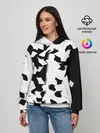 Женское худи / черно-белый камуфляж