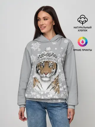 Женское худи / Снежный тигр