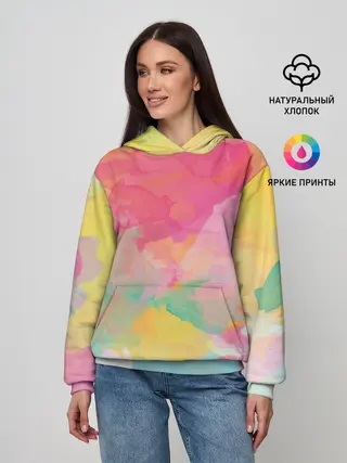 Женское худи / Радужная акварель