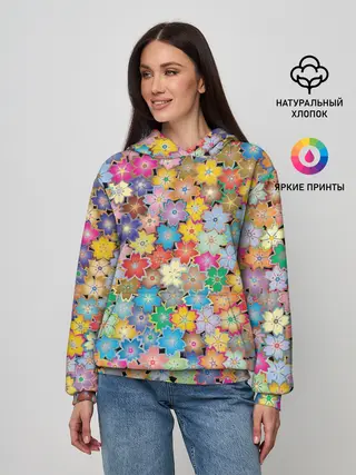 Женское худи / цветы цветочки
