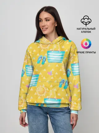 Женское худи / Летний песочный пляж