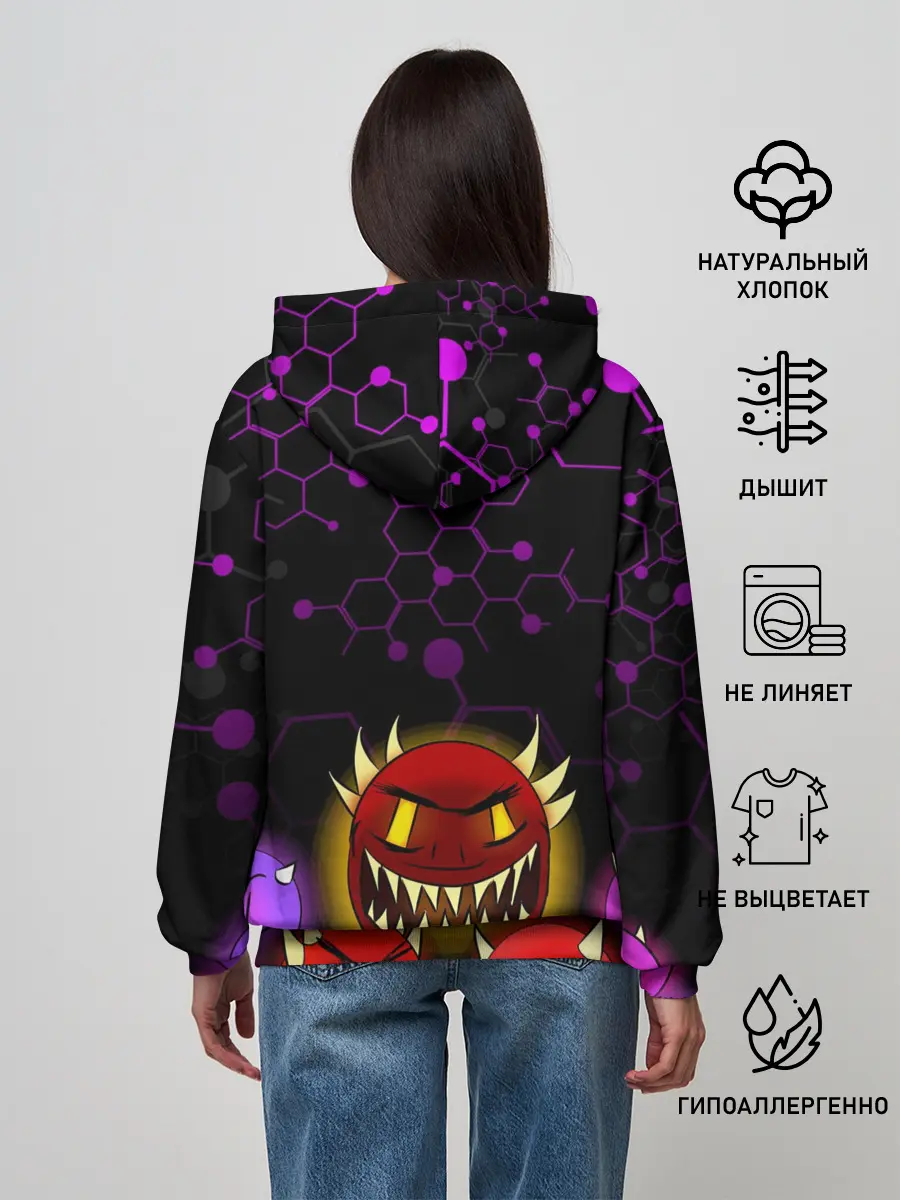 Женское худи / GEOMETRY DASH DEMONS / ДЕМОНЫ
