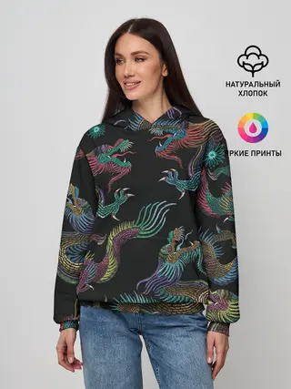 Женское худи / Цветные драконы