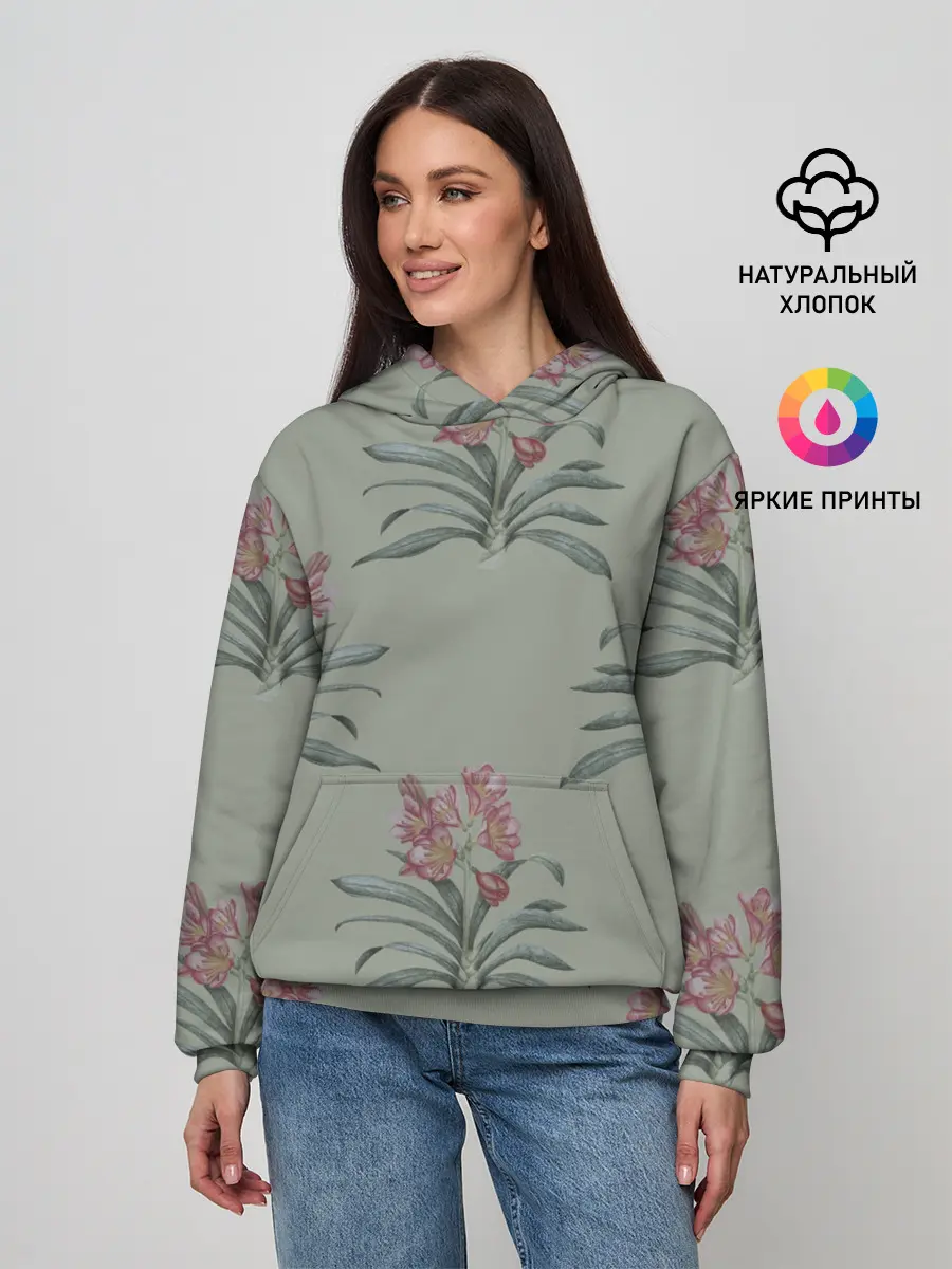 Женское худи / Цветы кливии