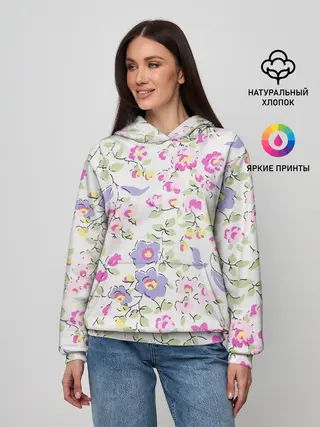 Женское худи / Яркие весенние цветы