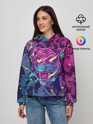 Женское худи / НЕОНОВЫЙ ТИГР / NEON TIGER