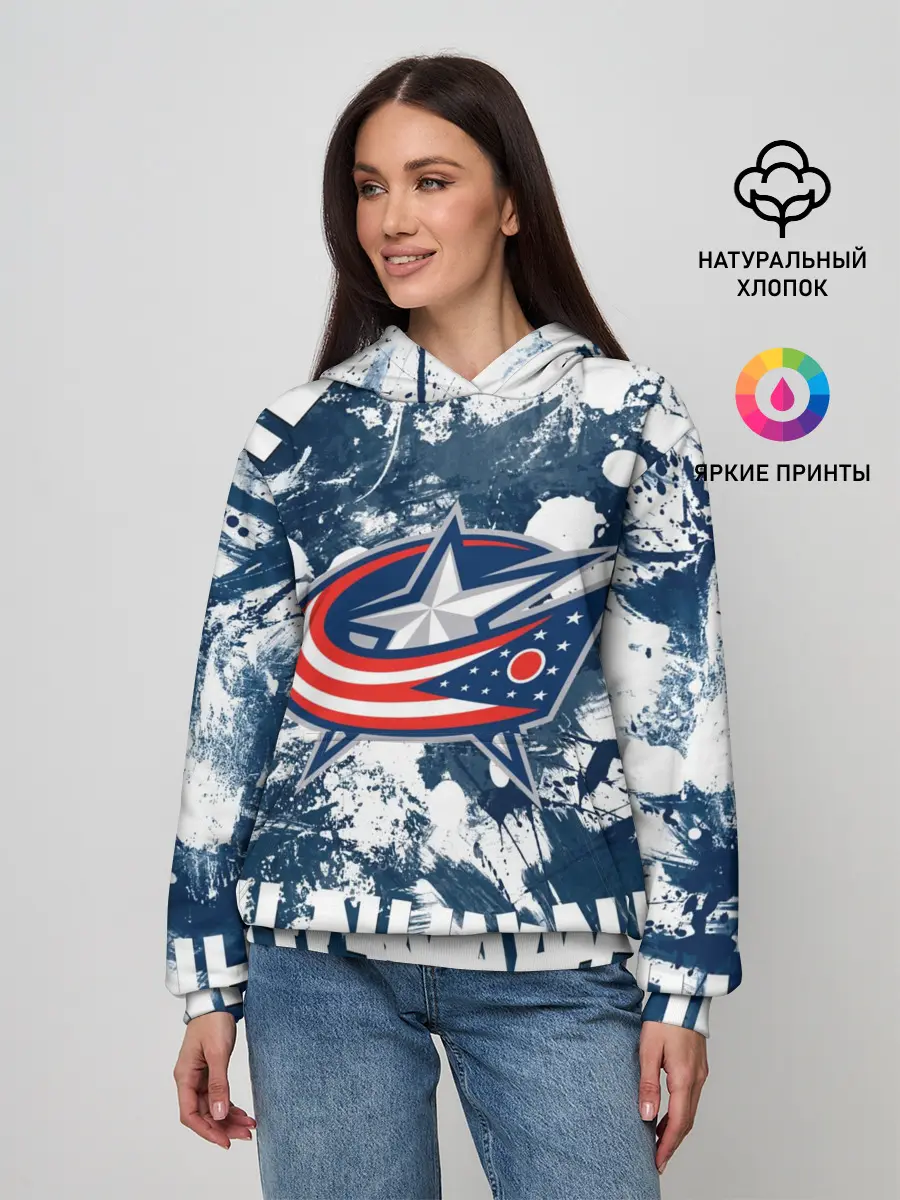 Женское худи / Коламбус Блю Джекетс, Columbus Blue Jackets
