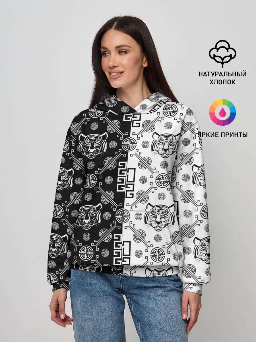 Женское худи / Тигры в китайском стиле