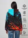 Женское худи / Cyberpunk 2077 Цветные брызги.