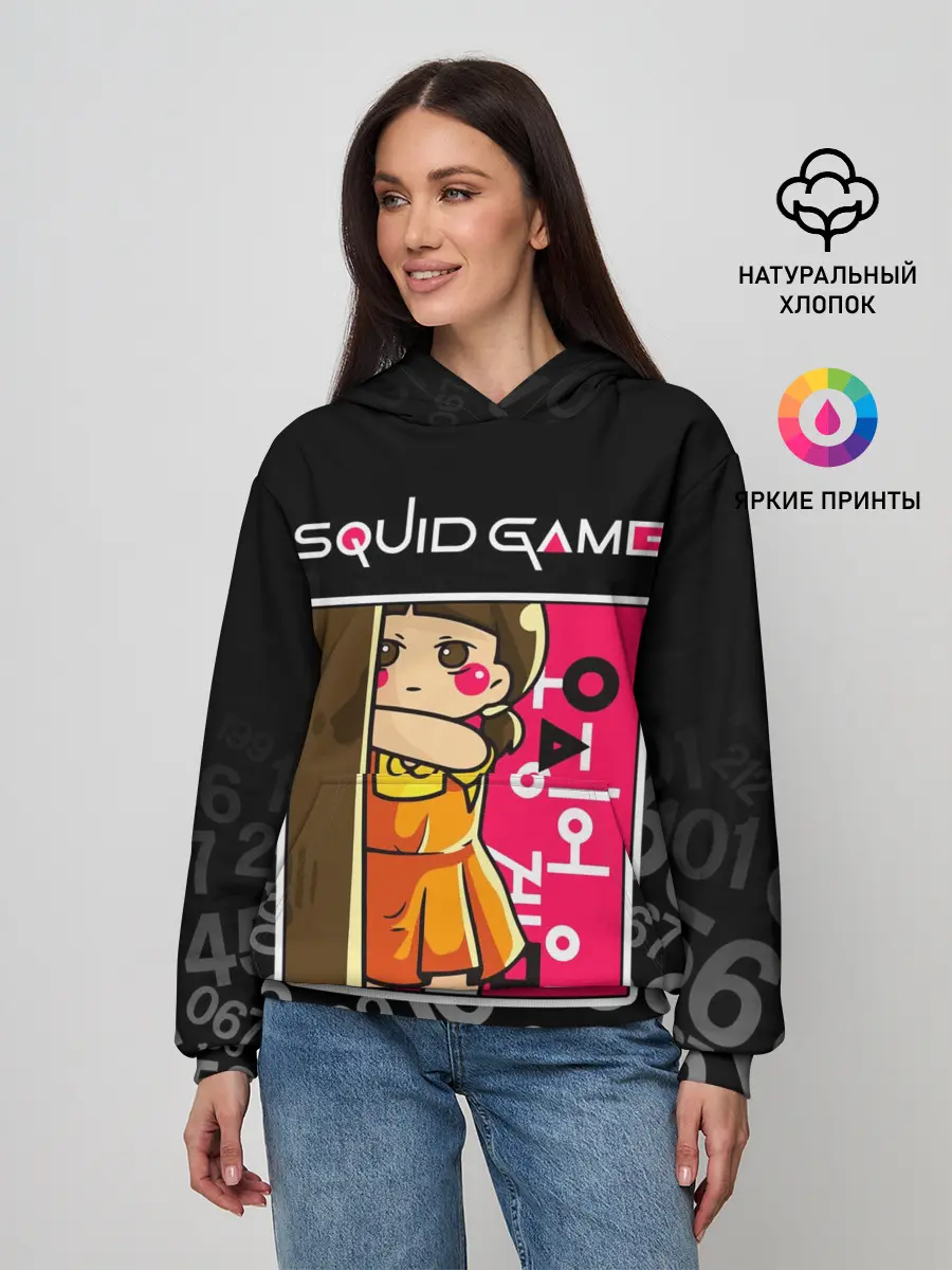 Женское худи / ИГРА В КАЛЬМАРА / КУКЛА / DOLL