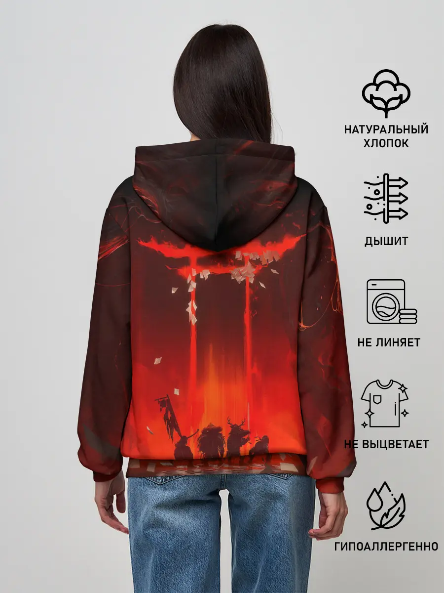 Женское худи / GHOST OF TSUSHIMA САМУРИ В ОГНЕ