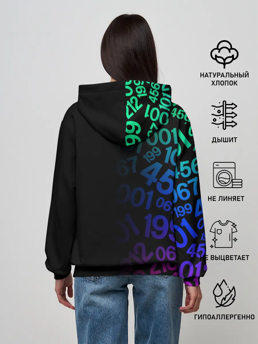 Женское худи / ИГРА В КАЛЬМАРА / SQUID GAME / КУКЛА / УЗОР