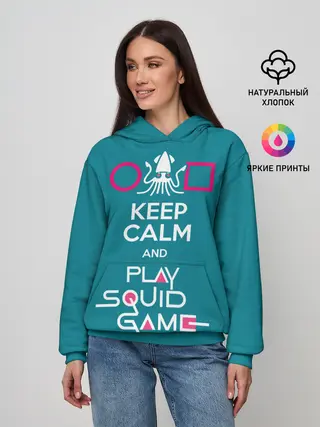 Женское худи / Keep calm and play squid game