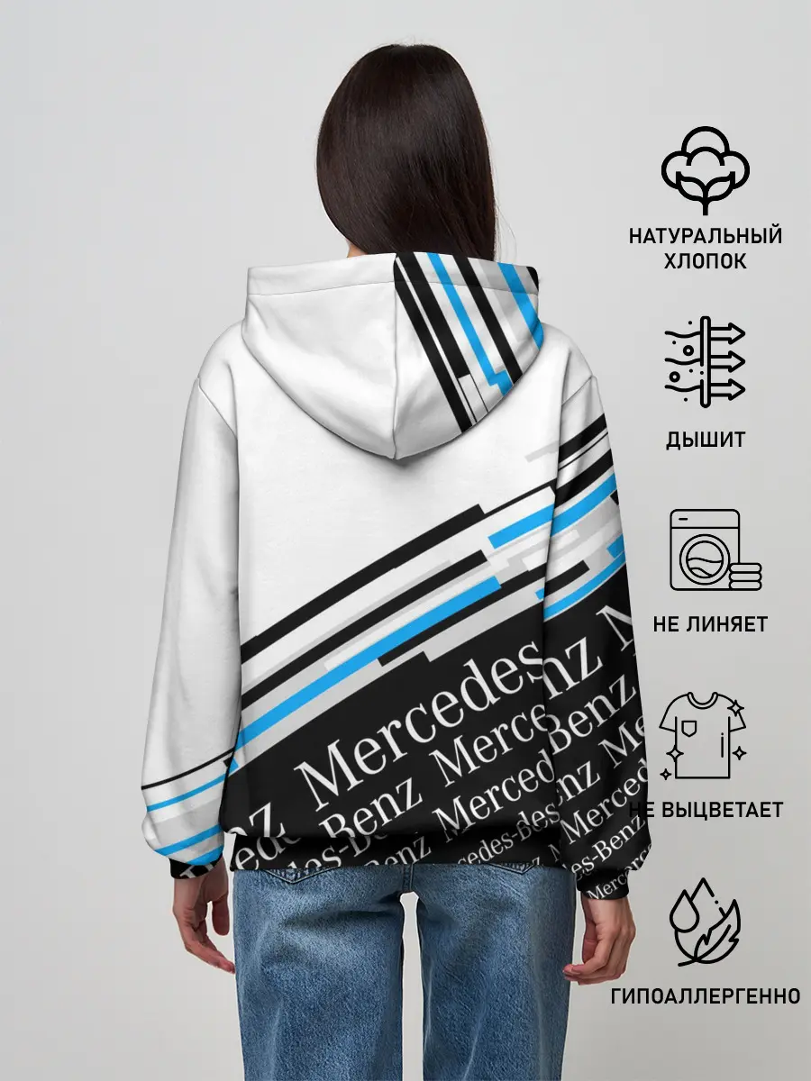 Женское худи / MERCEDES-BENZ / МЕРСЕДЕС-БЕНЗ / BLUE