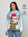 Женское худи / Новогодний Корги / New Years Corgi