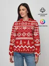 Женское худи / Праздничный новогодний узор