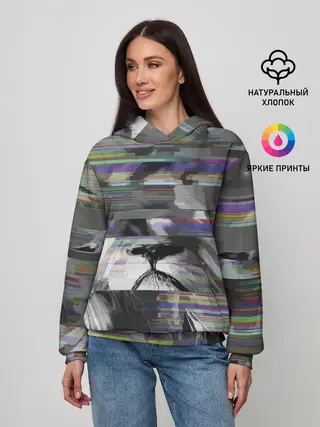 Женское худи / Glitch lion 2020