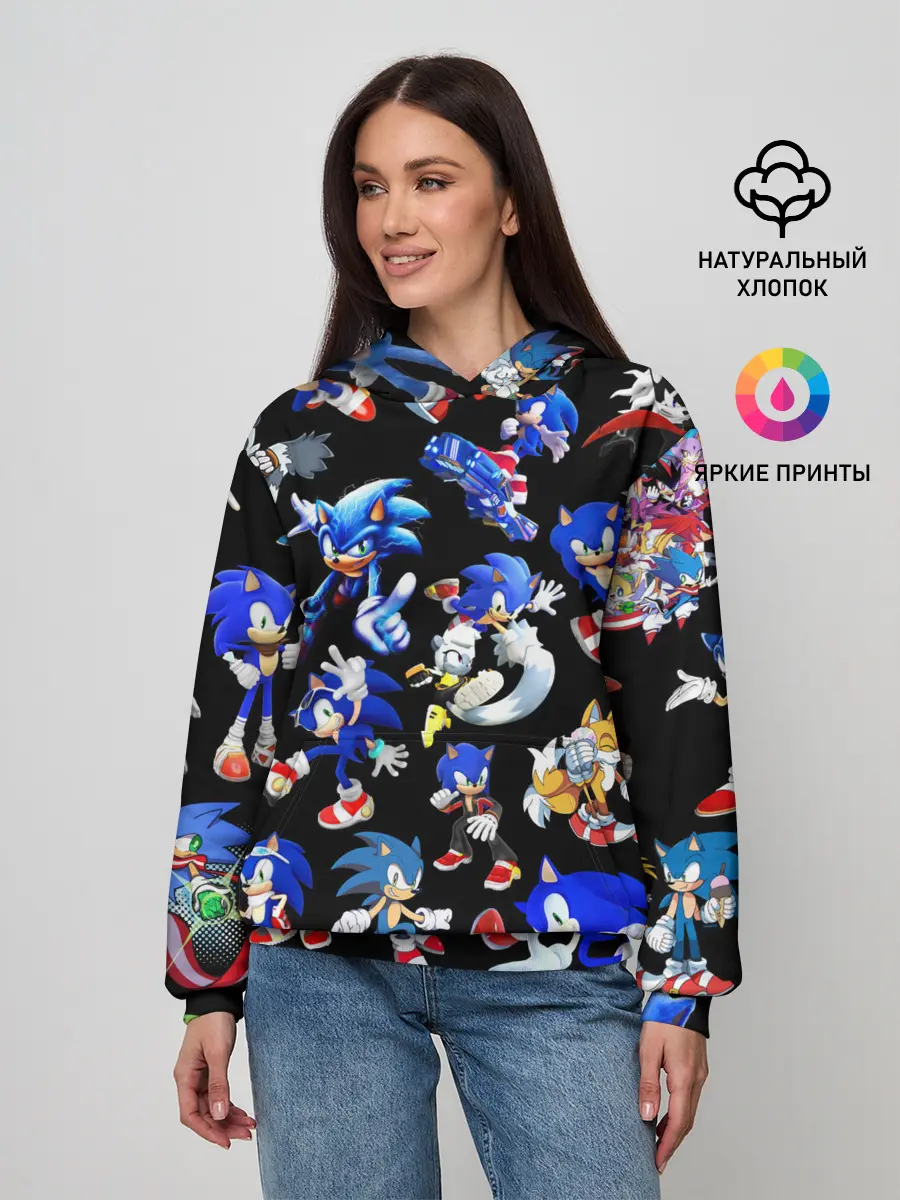 Женское худи / SONIC PATTERN HERO | СОННИК