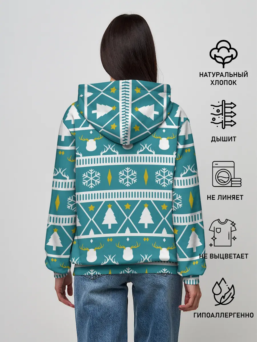 Женское худи / Узор новогодний