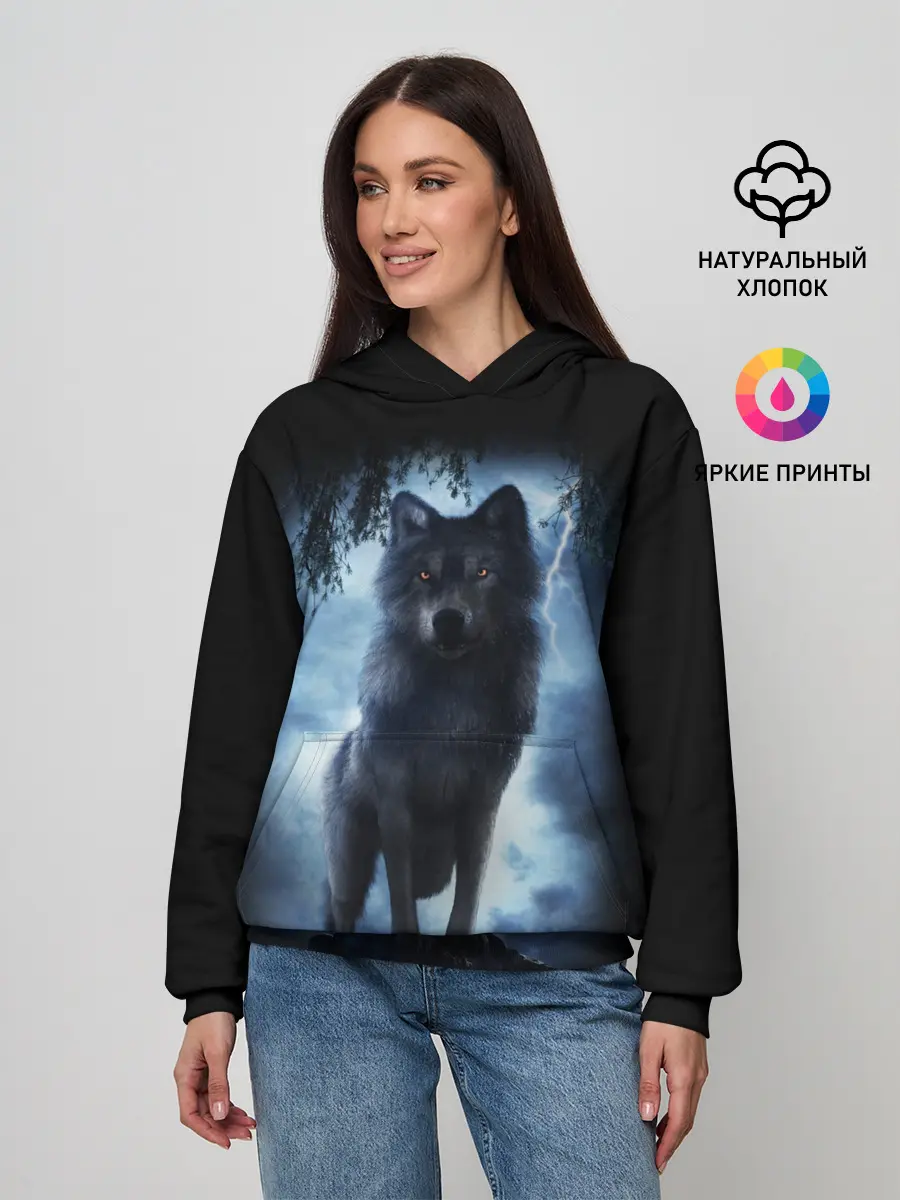 Женское худи / ВОЛК БРОДЯГА