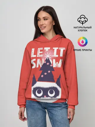 Женское худи / Котик. Новый год