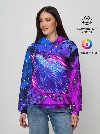 Женское худи / НЕОНОВЫЙ ВОЛК / NEON WOLF