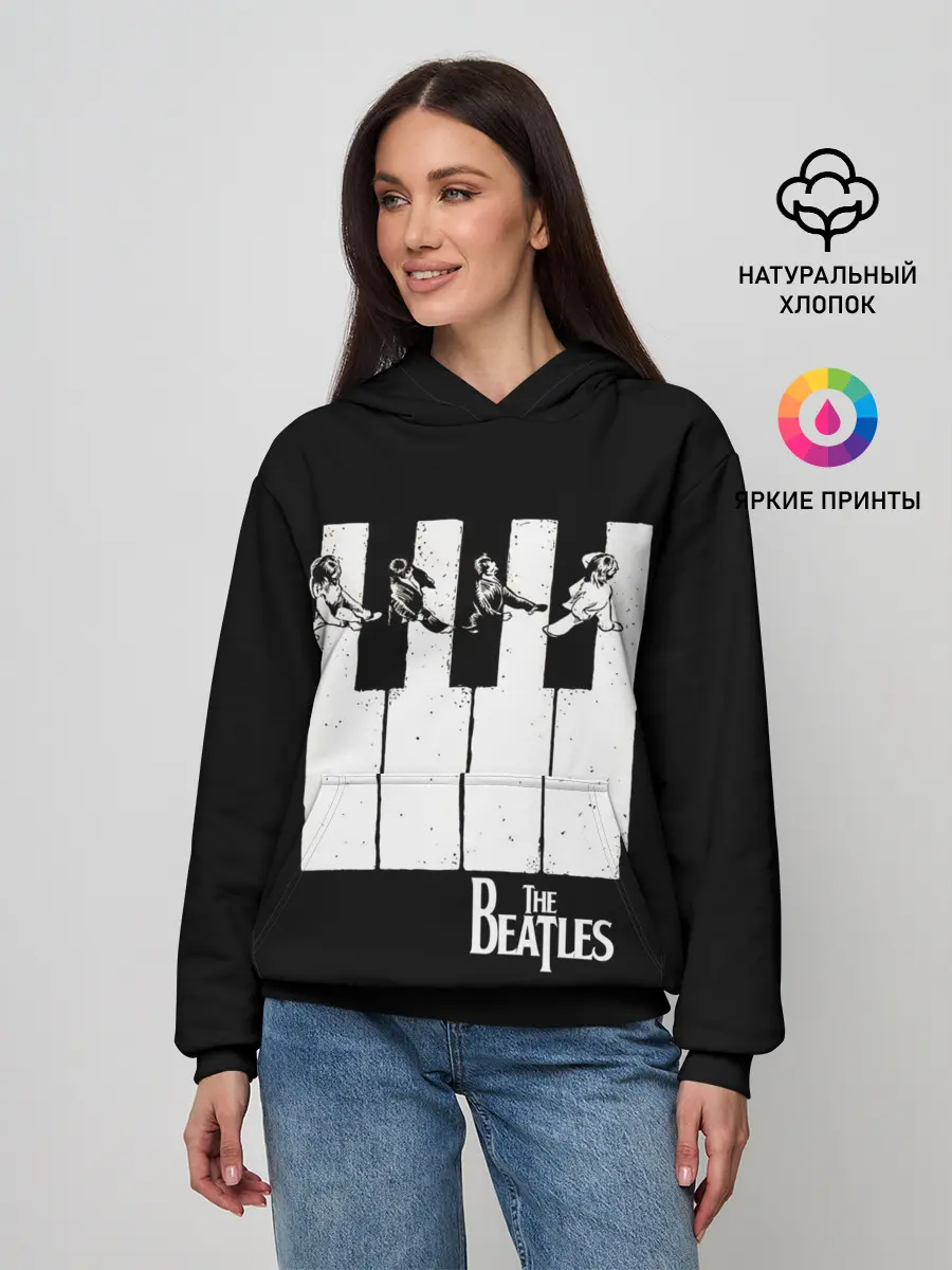 Женское худи / THE BEATLES ЗНАМЕНИТАЯ КАРТИНКА