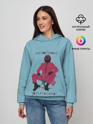 Женское худи / ИГРА В КАЛЬМАРА DO YOU WANT TO PLAY A GAME?
