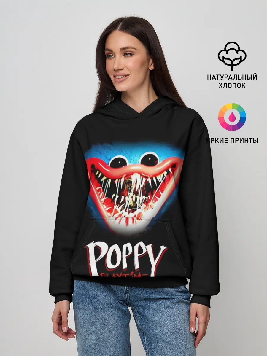 Женское худи / Huggy Wuggy, Poppy Playtime