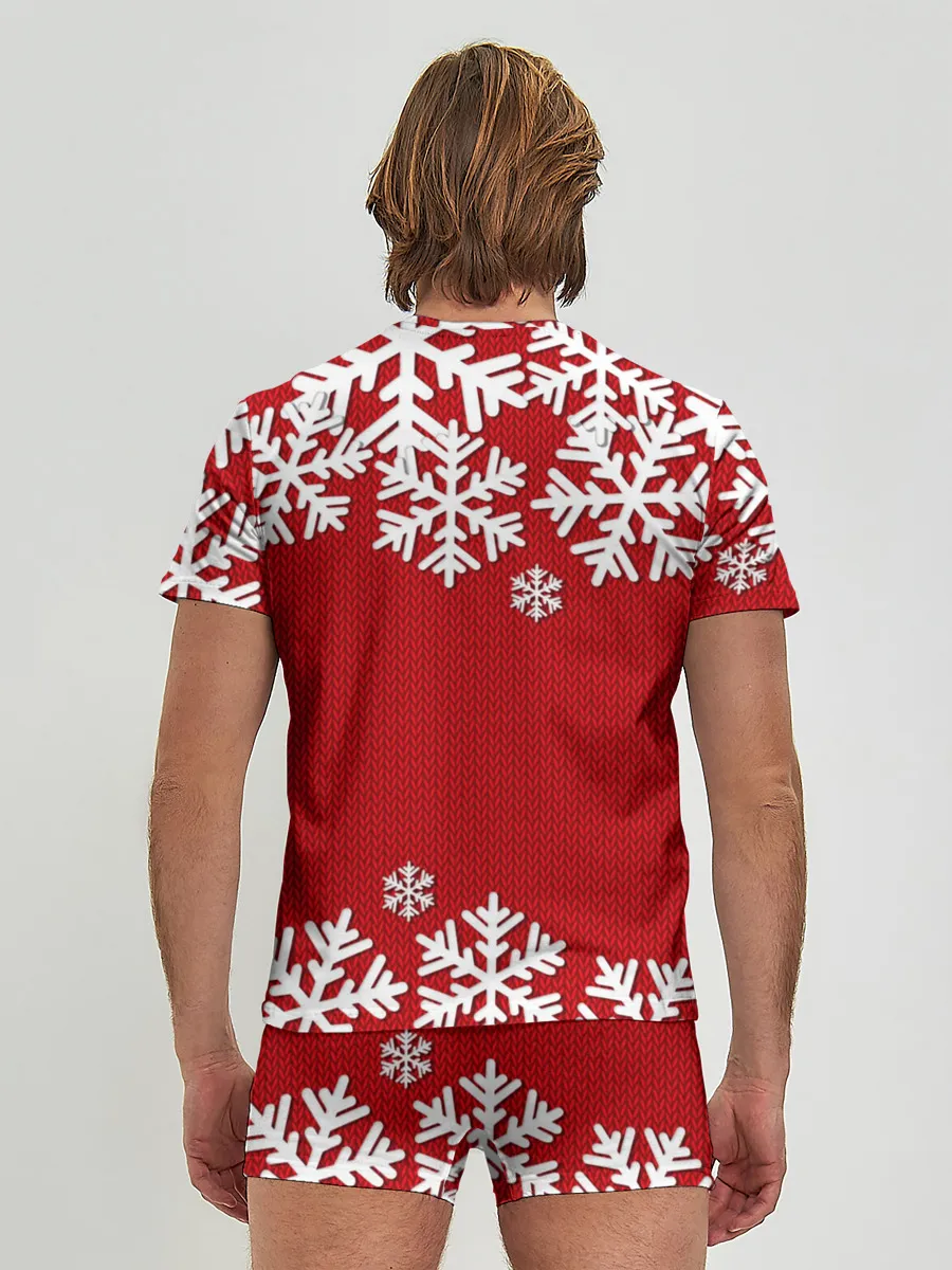 Мужские трусы с футболкой / Снежинки